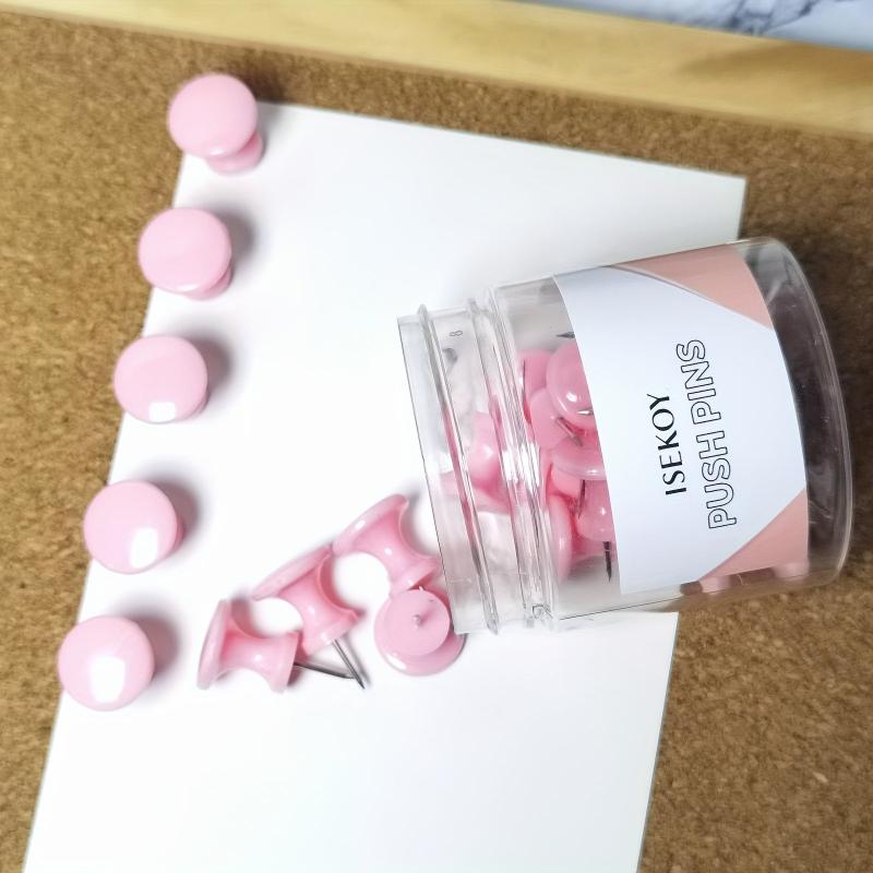 30pcs Pink Large Push Pins for Cork Board Jumbo Push Pin for Wall