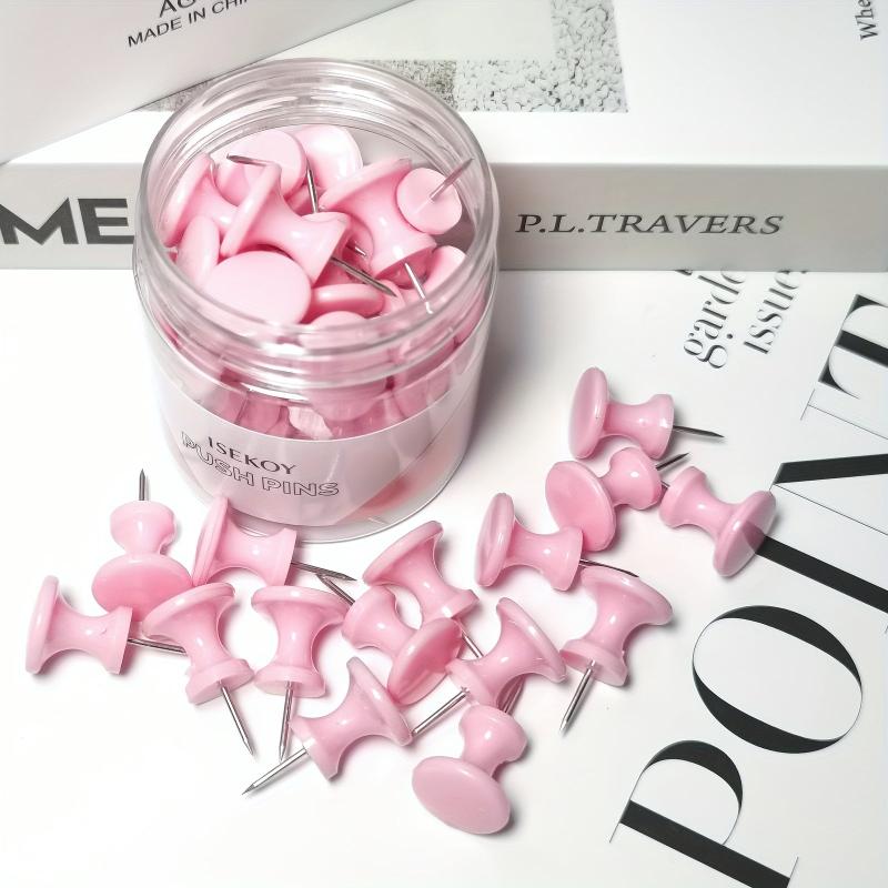 30pcs Pink Large Push Pins for Cork Board Jumbo Push Pin for Wall