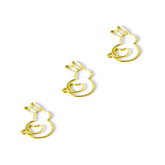 10Pcs Bunny Shaped Metal Paper Clips Cartoon Love Rabbit Bookmarks for Notebooks