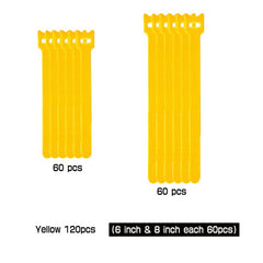 120pcs Releasable Cable Ties Hook And Loop Straps 6 Colors Optional