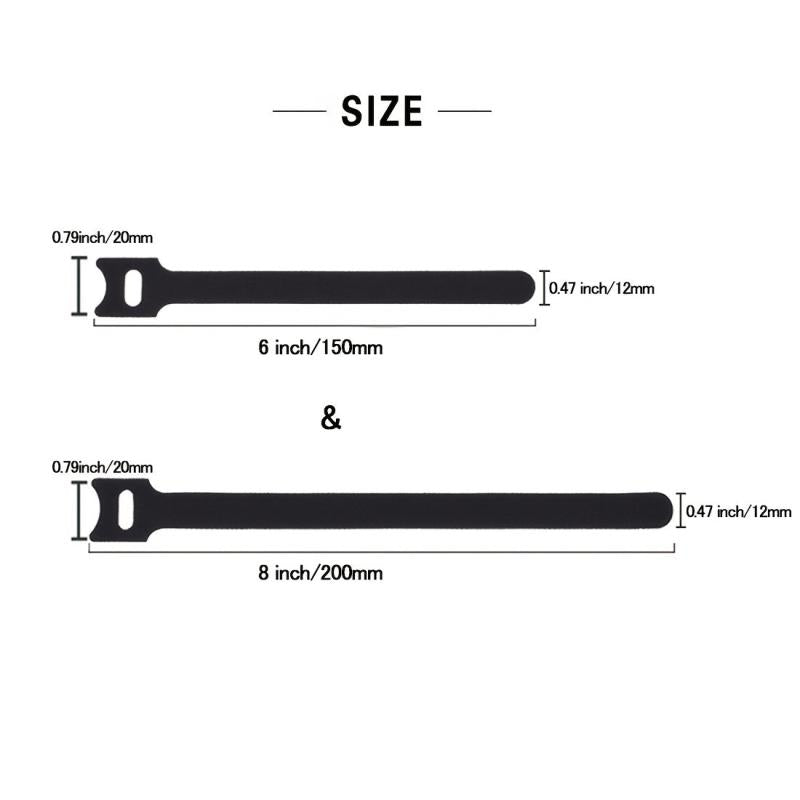120pcs Releasable Cable Ties Hook And Loop Straps 6 Colors Optional