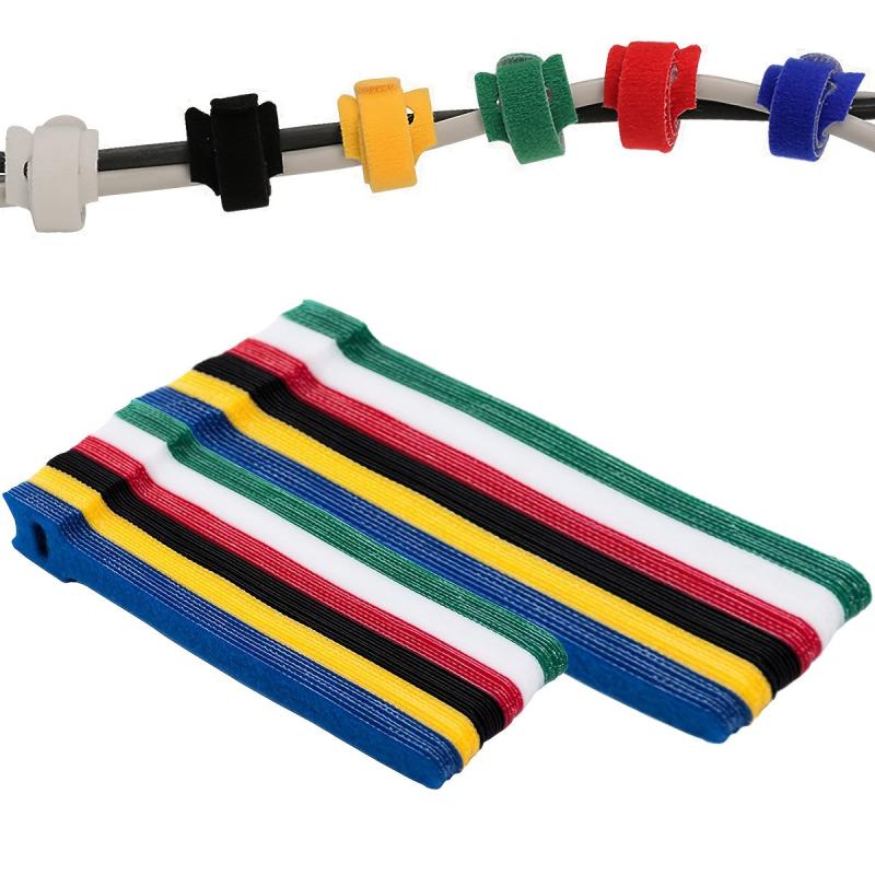 120pcs Releasable Cable Ties Hook And Loop Straps 6 Colors Optional