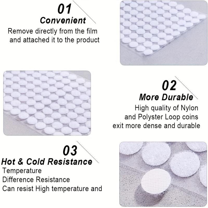 200pcs Self Adhesive Dots 0.79in Hook & Loop Fastener