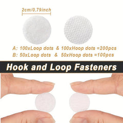 200pcs Self Adhesive Dots 0.79in Hook & Loop Fastener