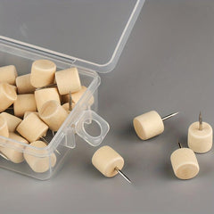 50pc Wooden Push Pins Thumb Tacks for Bulletin Boards Home Office