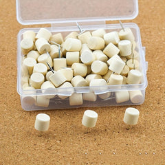 50pc Wooden Push Pins Thumb Tacks for Bulletin Boards Home Office