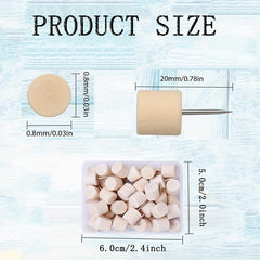 50pc Wooden Push Pins Thumb Tacks for Bulletin Boards Home Office