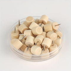 50pc Wooden Push Pins Thumb Tacks for Bulletin Boards Home Office