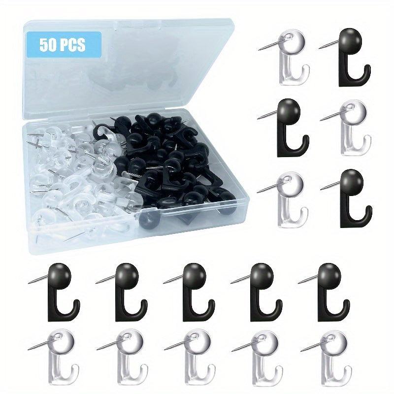 50 PCS Plastic Head Push Pin Hooks for Bulletin Board Home Wall