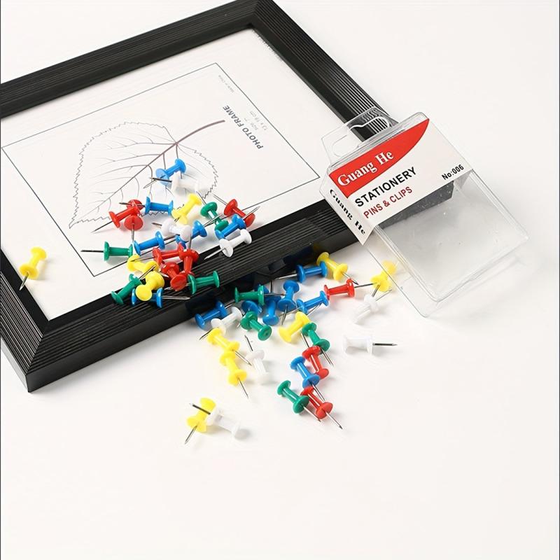 50 Racer Shaped Push Pins Cork Board Large Head Pins, Metal Marker Pins