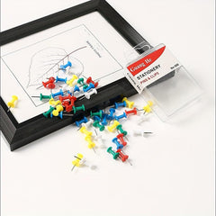 50 Racer Shaped Push Pins Cork Board Large Head Pins, Metal Marker Pins