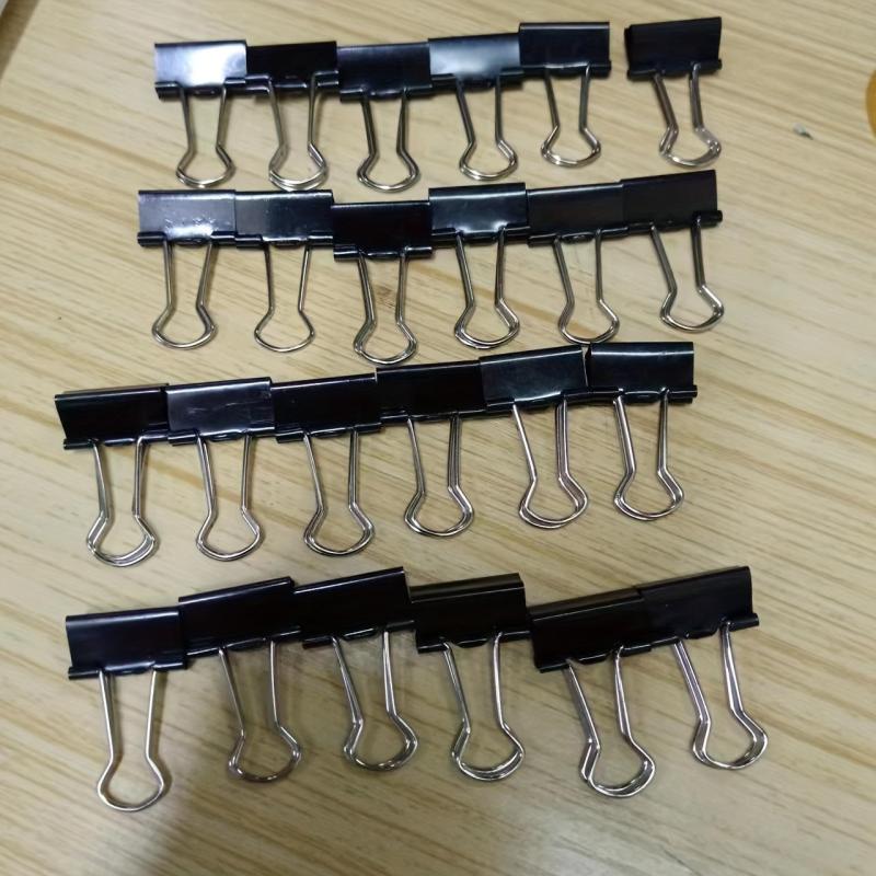 24pcs 19mm Dovetail Small Clip Binder Office Stationery Book Clip Iron Bill Clip