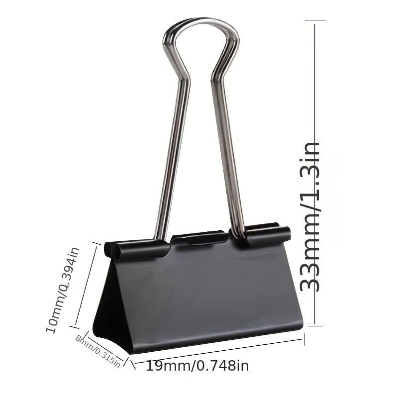 24pcs 19mm Dovetail Small Clip Binder Office Stationery Book Clip Iron Bill Clip