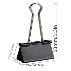 24pcs 19mm Dovetail Small Clip Binder Office Stationery Book Clip Iron Bill Clip
