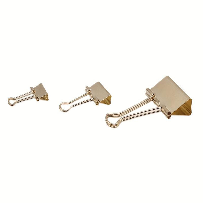 5pcs Golden Binder Clip Clamp Memo Paper Spring Clips Office School Supplies