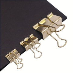 5pcs Golden Binder Clip Clamp Memo Paper Spring Clips Office School Supplies