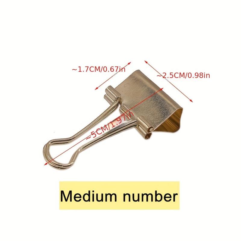 5pcs Golden Binder Clip Clamp Memo Paper Spring Clips Office School Supplies