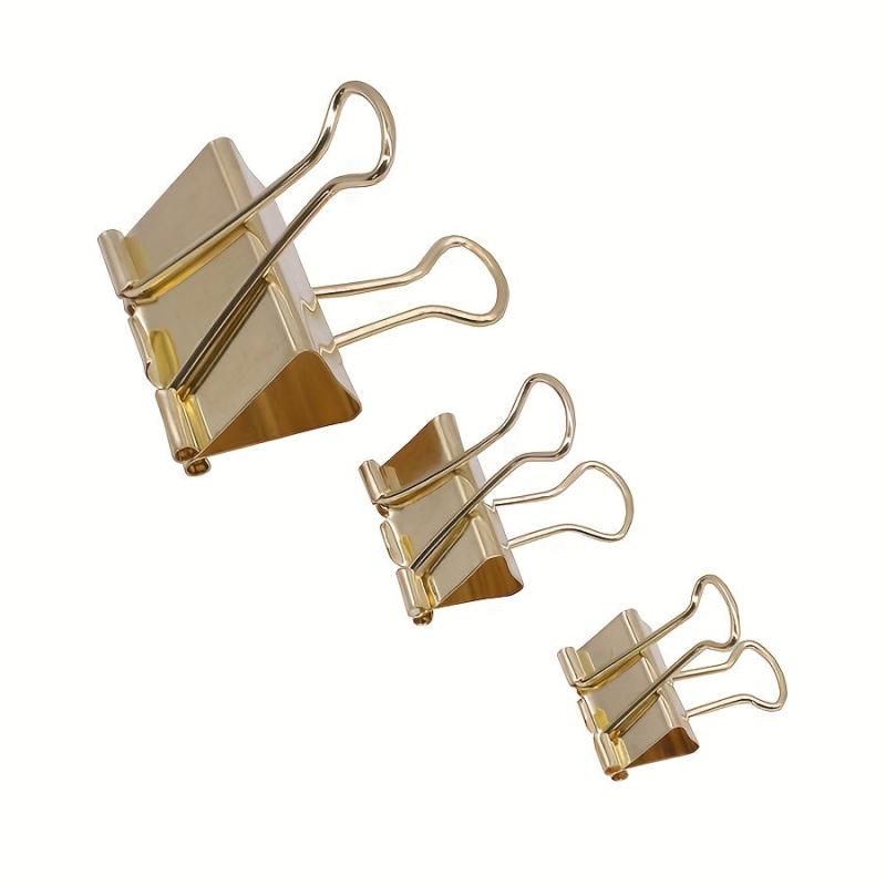 5pcs Golden Binder Clip Clamp Memo Paper Spring Clips Office School Supplies