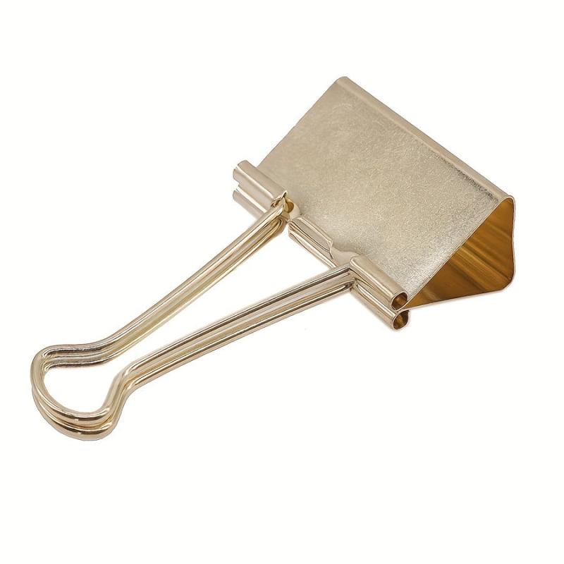 5pcs Golden Binder Clip Clamp Memo Paper Spring Clips Office School Supplies