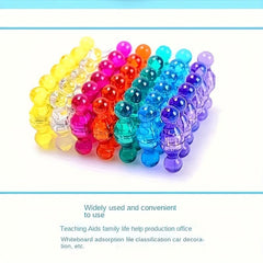 6mm Transparent Magnetic Push Pins Mixed Colors Volume 8pcs 10pcs 1.0in Diameter