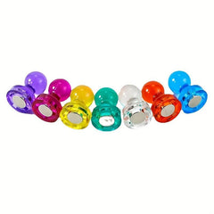 6mm Transparent Magnetic Push Pins Mixed Colors Volume 8pcs 10pcs 1.0in Diameter
