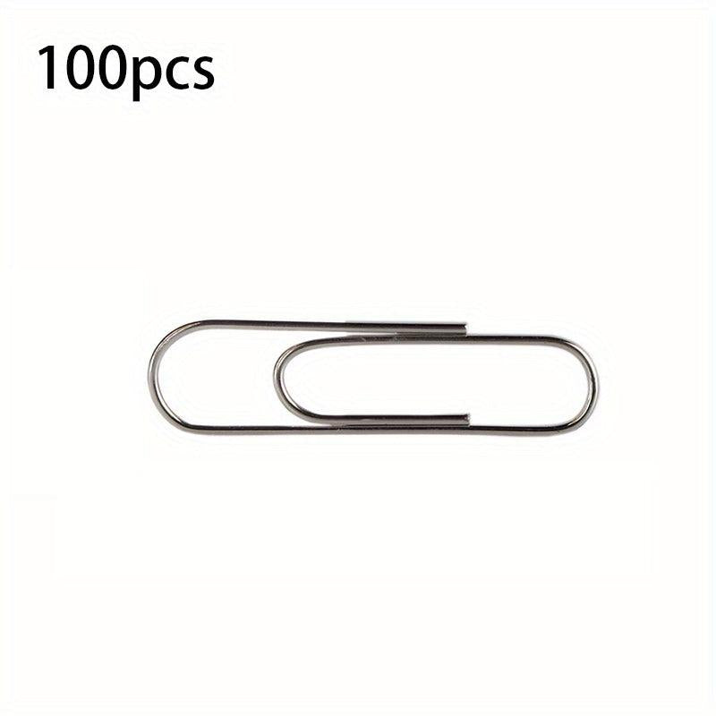 100pcs Ins Style Silver Paper Clips Office Stationery Paper Clip