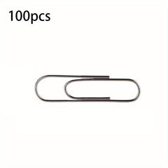 100pcs Ins Style Silver Paper Clips Office Stationery Paper Clip
