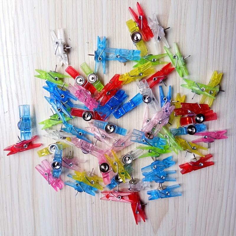 30pcs Creative Clip Thumbtacks Plastic Clip for DIY Projects