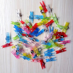 30pcs Creative Clip Thumbtacks Plastic Clip for DIY Projects