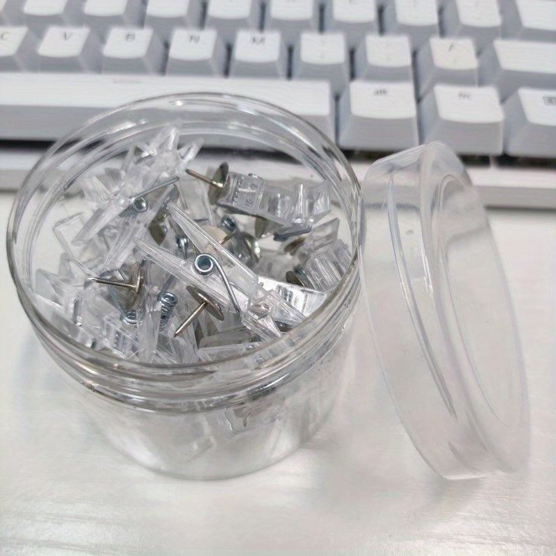 30pcs Creative Clip Thumbtacks Plastic Clip for DIY Projects