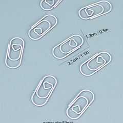 50pcs Love Purpose Non Slip Paper Clips for Home & Office