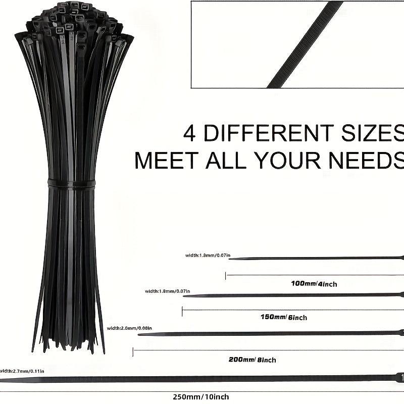 1000pcs Zip Ties Cable Wire Tie Plastic Wire Cord Straps