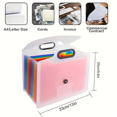 Portable 13 Pockets Expanding File Folder A4 Organizer