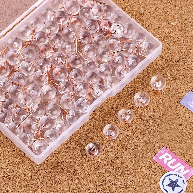 Thumbtack Transparent Rose I-shaped Nail