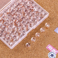 Thumbtack Transparent Rose I-shaped Nail
