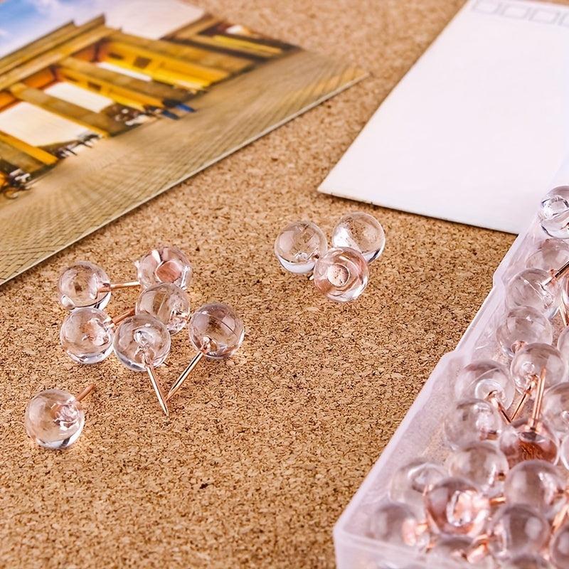 Thumbtack Transparent Rose I-shaped Nail