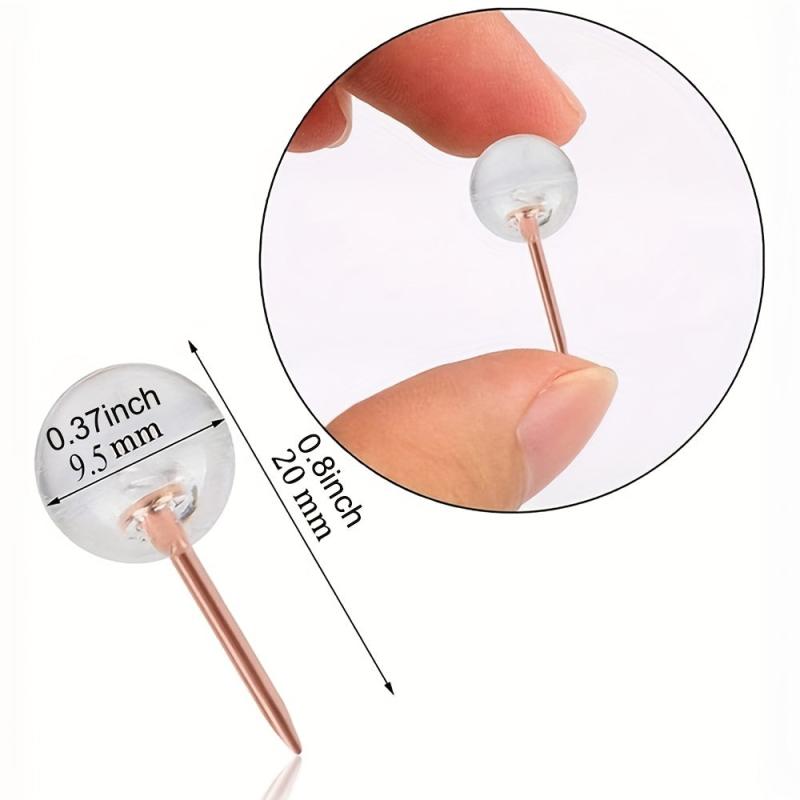 Thumbtack Transparent Rose I-shaped Nail