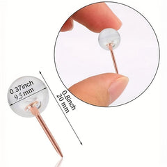Thumbtack Transparent Rose I-shaped Nail