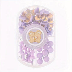 75pcs Macaron Pushpin Box Cork Board Wall Nail Set