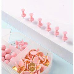 75pcs Macaron Pushpin Box Cork Board Wall Nail Set