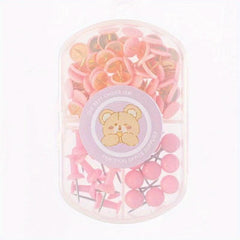 75pcs Macaron Pushpin Box Cork Board Wall Nail Set
