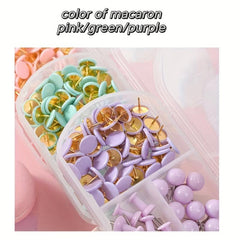 75pcs Macaron Pushpin Box Cork Board Wall Nail Set