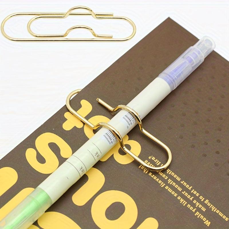 15pcs Mixed Metal Pen Clips For Notebooks Paper Clip Stationery Tool