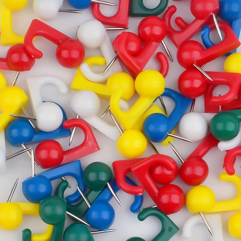 50pcs Push Pin Hooks Plastic Heads Cork Board Hooks Decorative Thumb Tacks Hook