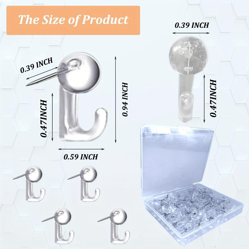 50pcs Push Pin Hooks Plastic Heads Cork Board Hooks Decorative Thumb Tacks Hook