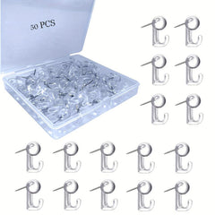 50pcs Push Pin Hooks Plastic Heads Cork Board Hooks Decorative Thumb Tacks Hook