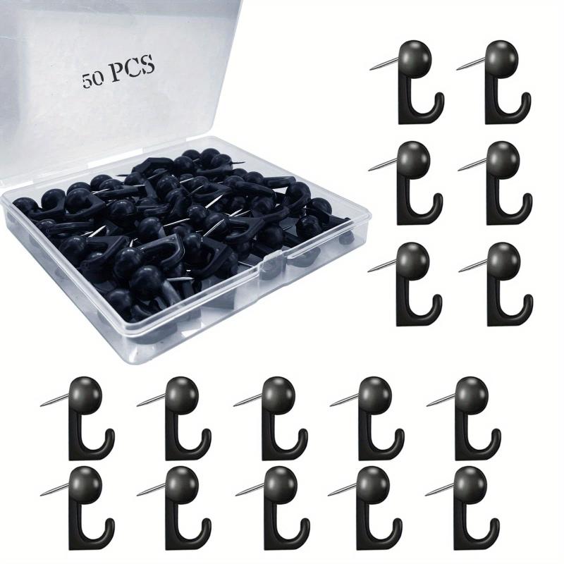 50pcs Push Pin Hooks Plastic Heads Cork Board Hooks Decorative Thumb Tacks Hook