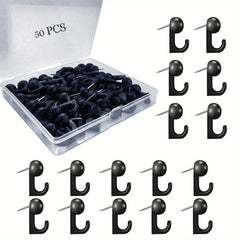 50pcs Push Pin Hooks Plastic Heads Cork Board Hooks Decorative Thumb Tacks Hook