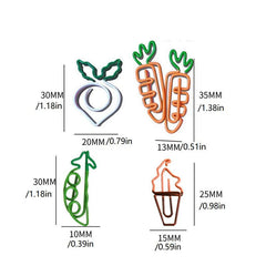 4pcs Double Carrot Paper Clip Colorful Fruit Mini Clip