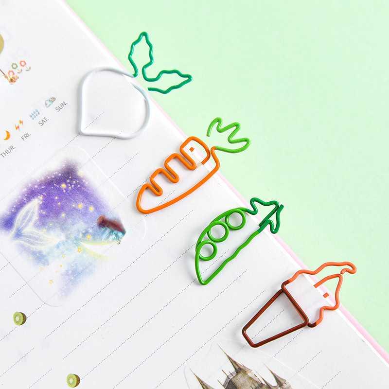 4pcs Double Carrot Paper Clip Colorful Fruit Mini Clip